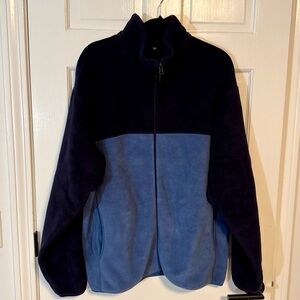 Uniqlo | Men’s Light Blue & Navy Fleece Zip-Up Jacket, Size XL - NWOT